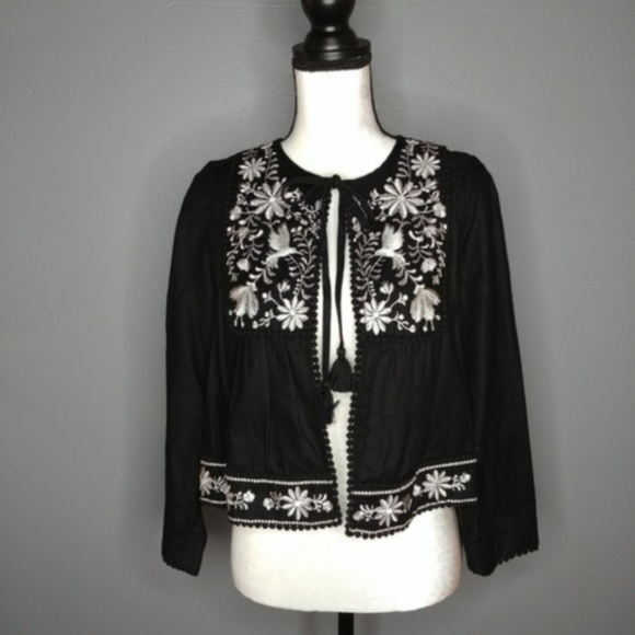 Kate Spade NWT Birds Embroidered Linen Jacket - Picture 3 of 4